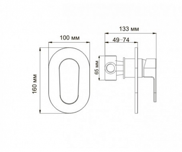 Встраиваемый комплект для душа с верхней душевой насадкой Wasserkraft А12030