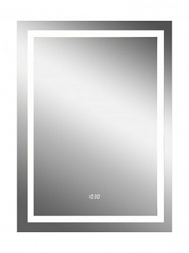 Зеркало Континент "Verte Led" 500х700 с часами, датчиком движения