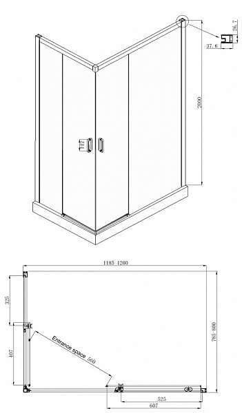 Душевое ограждение Ambassador Queen 11011106R