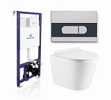 Комплект KOLLER POOL для монтажа  подвесного унитаза: Инсталляция DUNE 1200 SL с клавишей ORION Chrome&Black, Унитаз ORION Rimless, сиденье дюропласт: SoftClose, Take Off, антибактериальное покрытие, система «Антивсплеск»