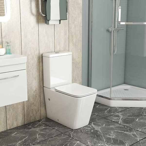 Унитаз GR-4445S-1 (635*365*810) напольный с тонкой крышкой из 2 мест