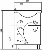 Тумба под раковину Акватон Лиана 57 см 1A162901LL010