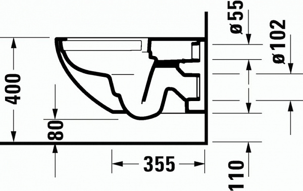 Подвесной унитаз Duravit  Architec 45720900A1 в комплекте с сиденьем Soft Close