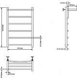 Полотенцесушитель водяной Aquanet Romeo с полкой 800x500, с полкой, хром 00266729