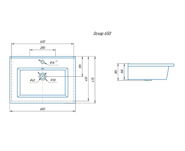Тумба под раковину Corozo Чикаго 65 бетон SD-00000325