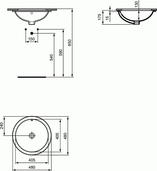 Раковина Ideal Standard Connect 50 см E5054MA