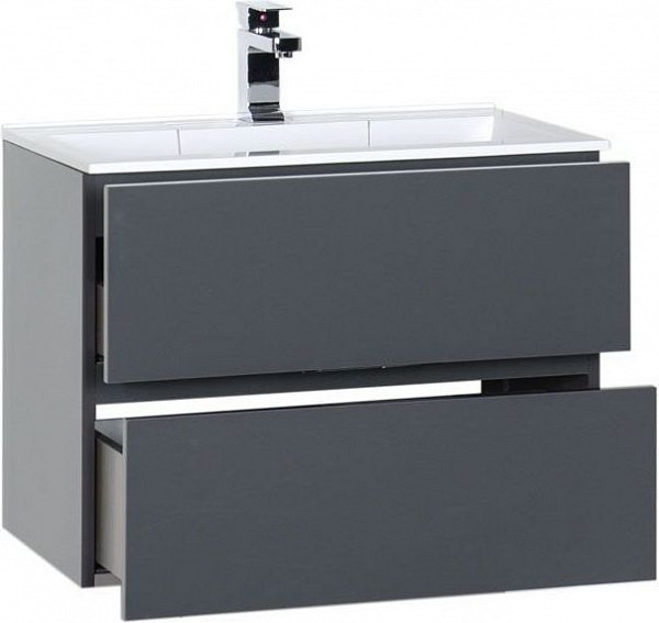 Тумба с раковиной Aquanet Алвита 70 серый антрацит 00213093
