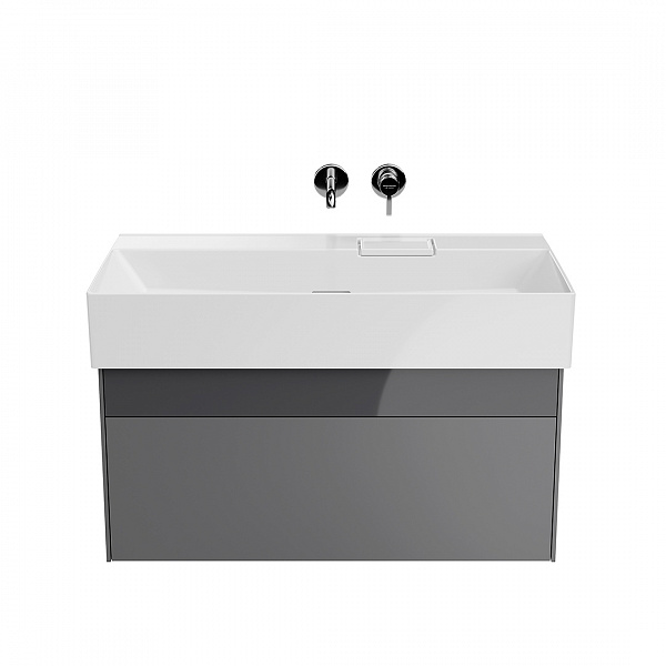 Тумба Kerama Marazzi LOGICA подвесная 2 ящика 90 см, стальной серый