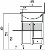Тумба под раковину Акватон Джимми 52 см 1A068201DJ010