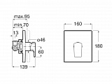 Смеситель Roca L90 для душа скрытого монтажа 5A2B01C00