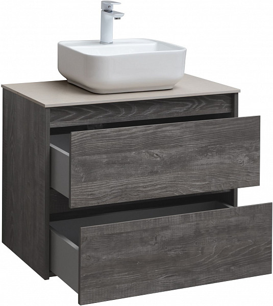Тумба под раковину Aquanet Nova Lite 75 дуб серый (2 ящика) 00287890