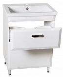 Тумба напольная Style line Лотос 60 под раковину Комо 60, Люкс белая, PLUS