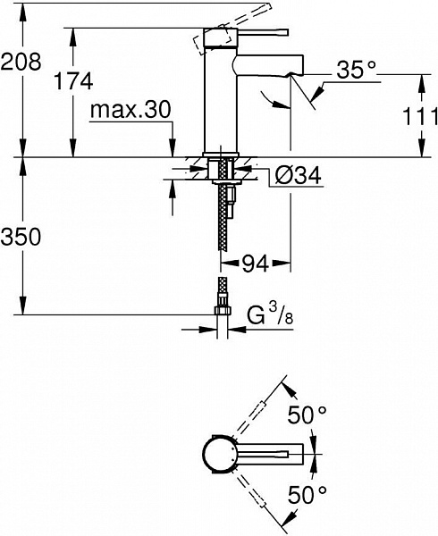 Смеситель для раковины Grohe Essence 34294001