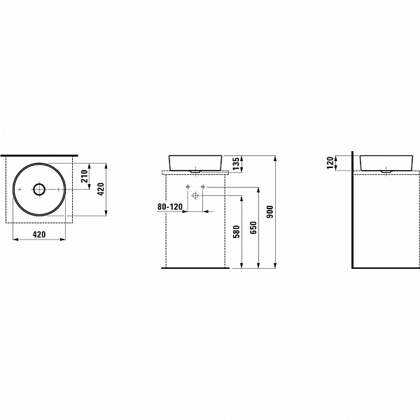 Рукомойник Laufen Kartell 8.1233.1.000.112.1 42 см