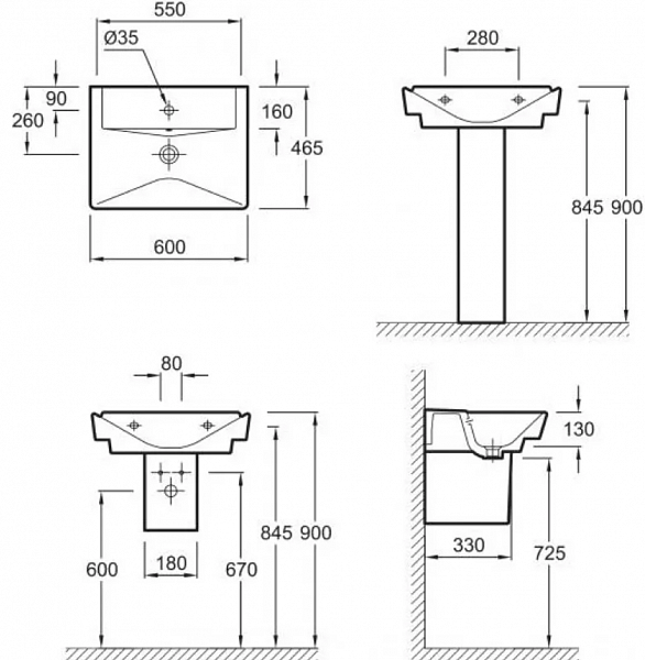 Подвесная раковина-столешница Jacob Delafon Reve 60х46,5 см E4802-00