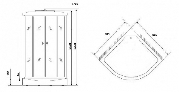 Душевая кабина Niagara Luxe 90х90 NG-7715G