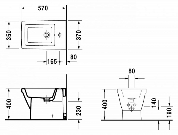 Биде напольное Duravit 2ND Floor 0136100000