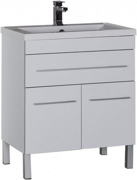 Тумба под раковину Aquanet Верона 75 белый (напольная 1 ящик 2 дверцы) 00182706