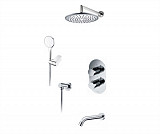 Встраиваемый комплект для ванны с верхней душевой насадкой, лейкой и изливом Wasserkraft А174819 Thermo