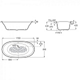Чугунная ванна Roca Newcast 170x85 233650007