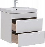 Тумба под раковину Aquanet София 60 белый глянец (2 ящика) 00288905