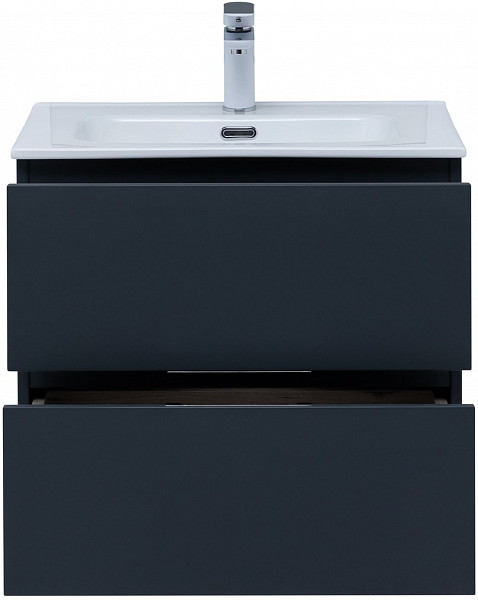 Тумба под раковину Aquanet Алвита New 60 2 ящика, антрацит 00277511