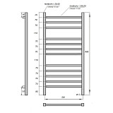 Полотенцесушитель электрический Point Вега PN71850B П12 500x1000, диммер справа, черный