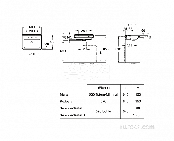 Раковина Roca Dama-N 60х46 327784000