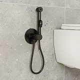 Встраиваемый смеситель с гигиеническим душем, матовый черный, IDDIS, 003BLR0i08