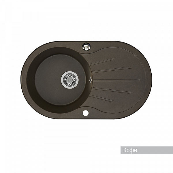 Мойка для кухни Aquaton Паола круглая с крылом кофе 1A714032PA280