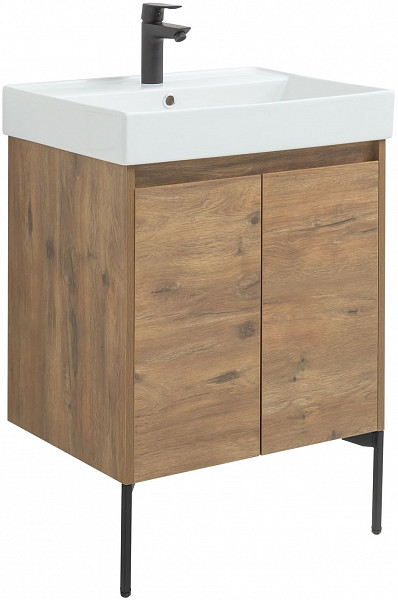 Тумба под раковину Aquanet Nova Lite 60 дуб рустикальный (2 дверцы) 00298849