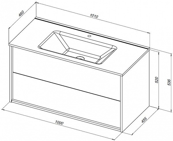 Тумба под раковину Aquanet Lino 100 (Flat) белый глянец 00287544