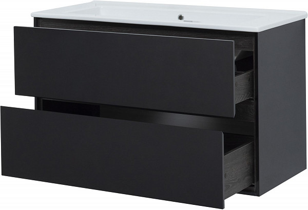 Тумба под раковину Aquanet Милан 105 черный глянец 00316690