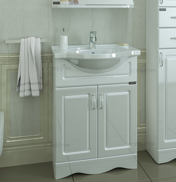 Тумба под раковину Верона 60 напольная с цоколем Санта 700112