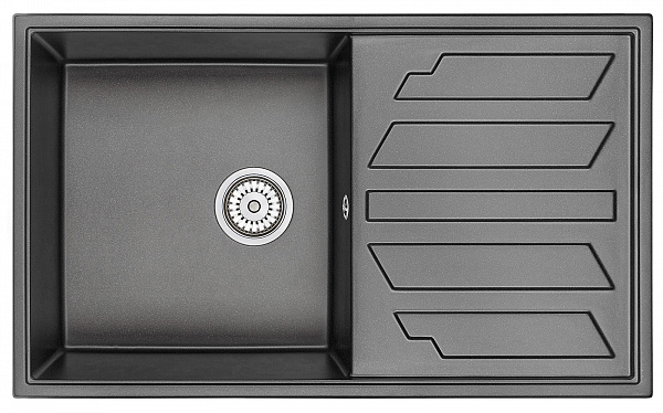 Мойка кухонная Granula прямоугольная кварц 8601, ЧЁРНЫЙ