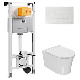 Сет: OLI 120 ECO Sanitarblock pneumatic+Панель KARISMA,бел., OLI + Унитаз Point Вега PN41711