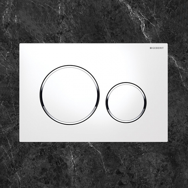 Клавиша смыва Geberit Sigma 20 115.882.KJ.1 белый, хром глянец