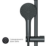F42890A24 Gem набор 2в1: см-ль д/душа, верхний душ d 220 мм, ручн.душ 110 мм, 1 ф-ция, душевая штанг