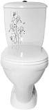 Унитаз-компакт Оскольская керамика Радуга Стандарт, тарельчатый декор, цветы