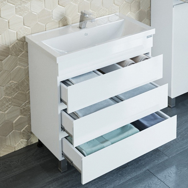 Тумба под раковину Марс 70 с 3 ящиками напольная Санта 700215