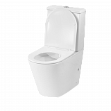 Унитаз-компакт Circulo белый, горизонтальный выпуск,двух режимный слив 3/6 литров, в комплекте с быстросьемным сиденьем микролифт, дюропласт Selena C011WG