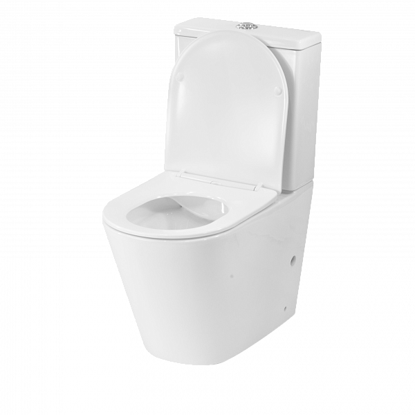Унитаз-компакт Circulo белый, горизонтальный выпуск,двух режимный слив 3/6 литров, в комплекте с быстросьемным сиденьем микролифт, дюропласт Selena C011WG