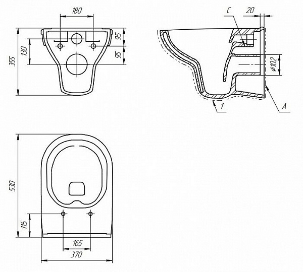 Унитаз с инсталляцией Cersanit City Clean On S-SET-CITYC/LPRO/S-DL/In-Wg-w