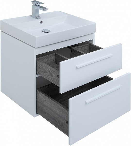 Тумба под раковину Aquanet Nova 60 белый (2 ящика) 00242279