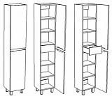 Шкаф-пенал напольный Corozo "Альтаир 35" универсальный
