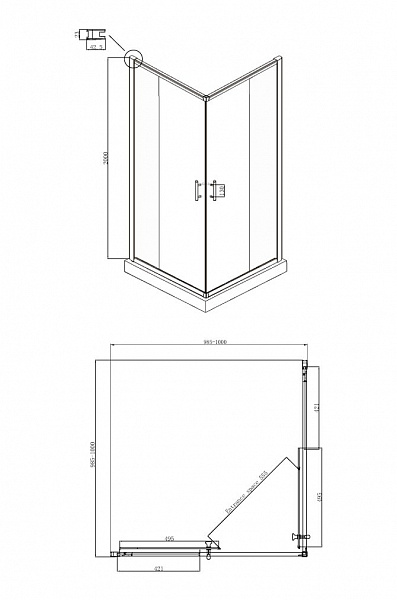 Душевое ограждение Ambassador Kingston 14011103