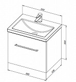 Тумба с раковиной Aquanet Порто 60 белый 00212576