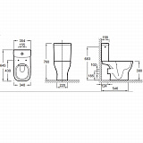 Унитаз-компакт напольный Jacob Delafon Struktura UJX102-00 безободковый