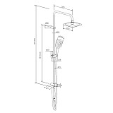 DX978200200 Origin Evo, душ. система: верхний душ 230мм, ручн.душ 120мм, 3 режима, штанга 1010мм, Бе