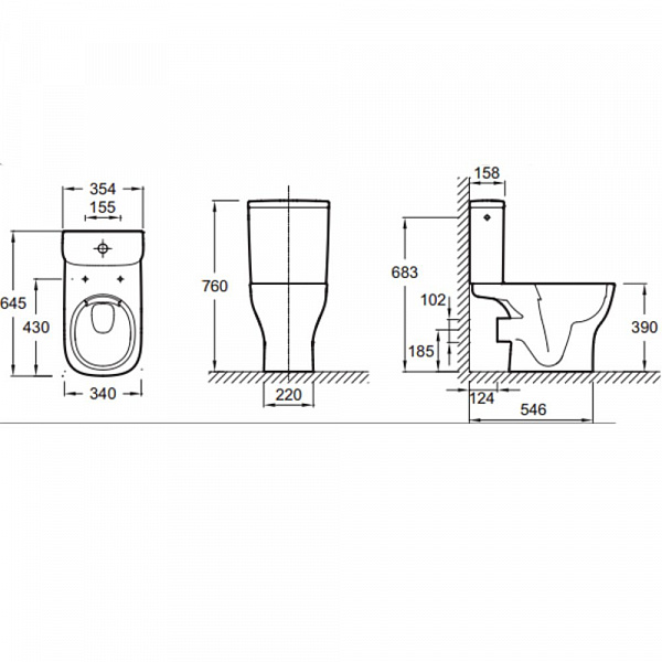 Унитаз-компакт напольный Jacob Delafon Struktura UJX102-00 безободковый